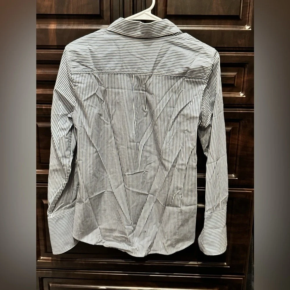 Banana Republic blue and White Striped Shirt SMALL